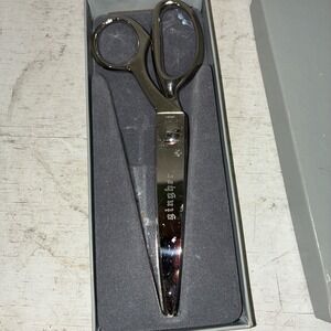 Vintage Gingher Pinking Shears Scissors Silver G-7P With Box Made in Brazil